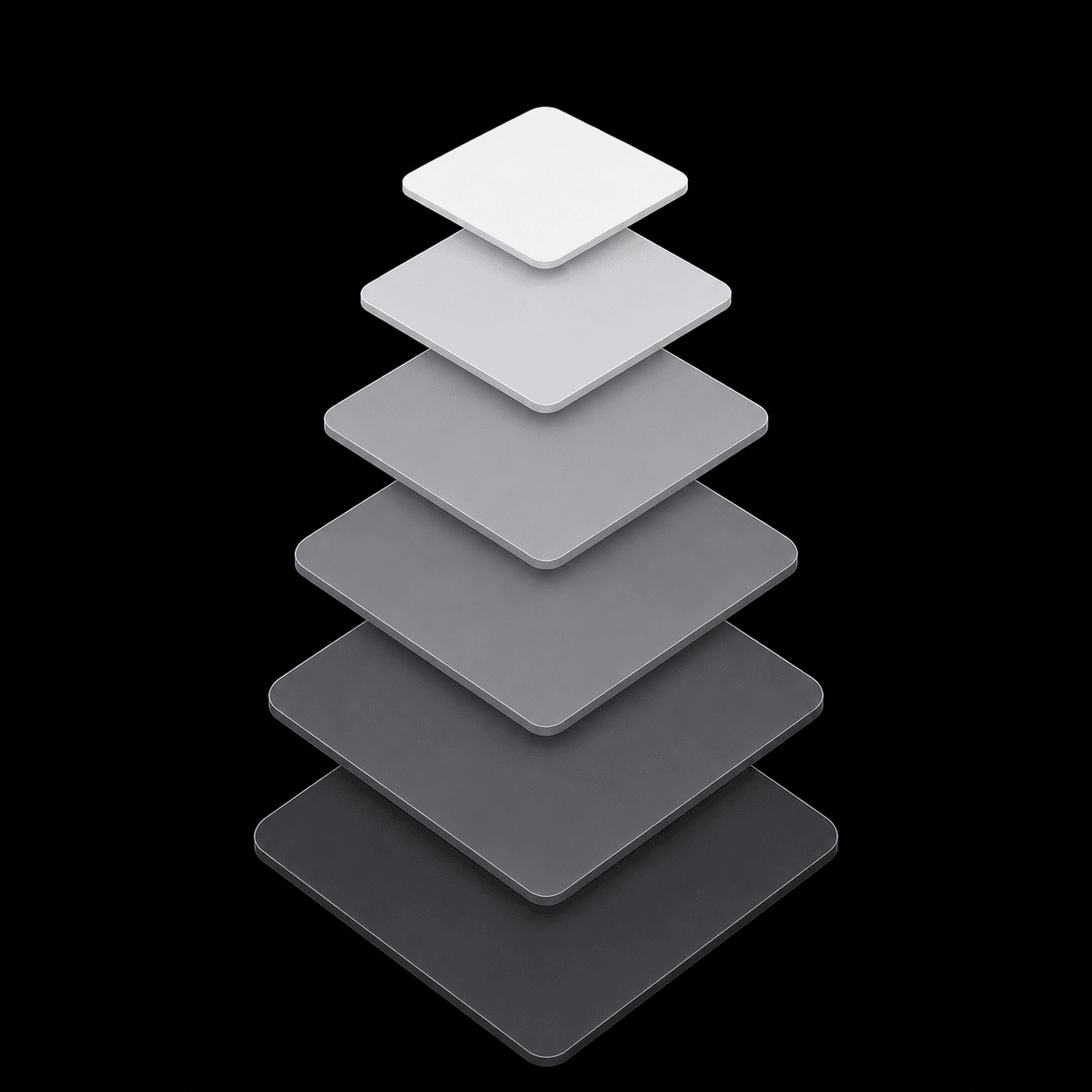 Six operating system layers aligned beneath a final AI layer